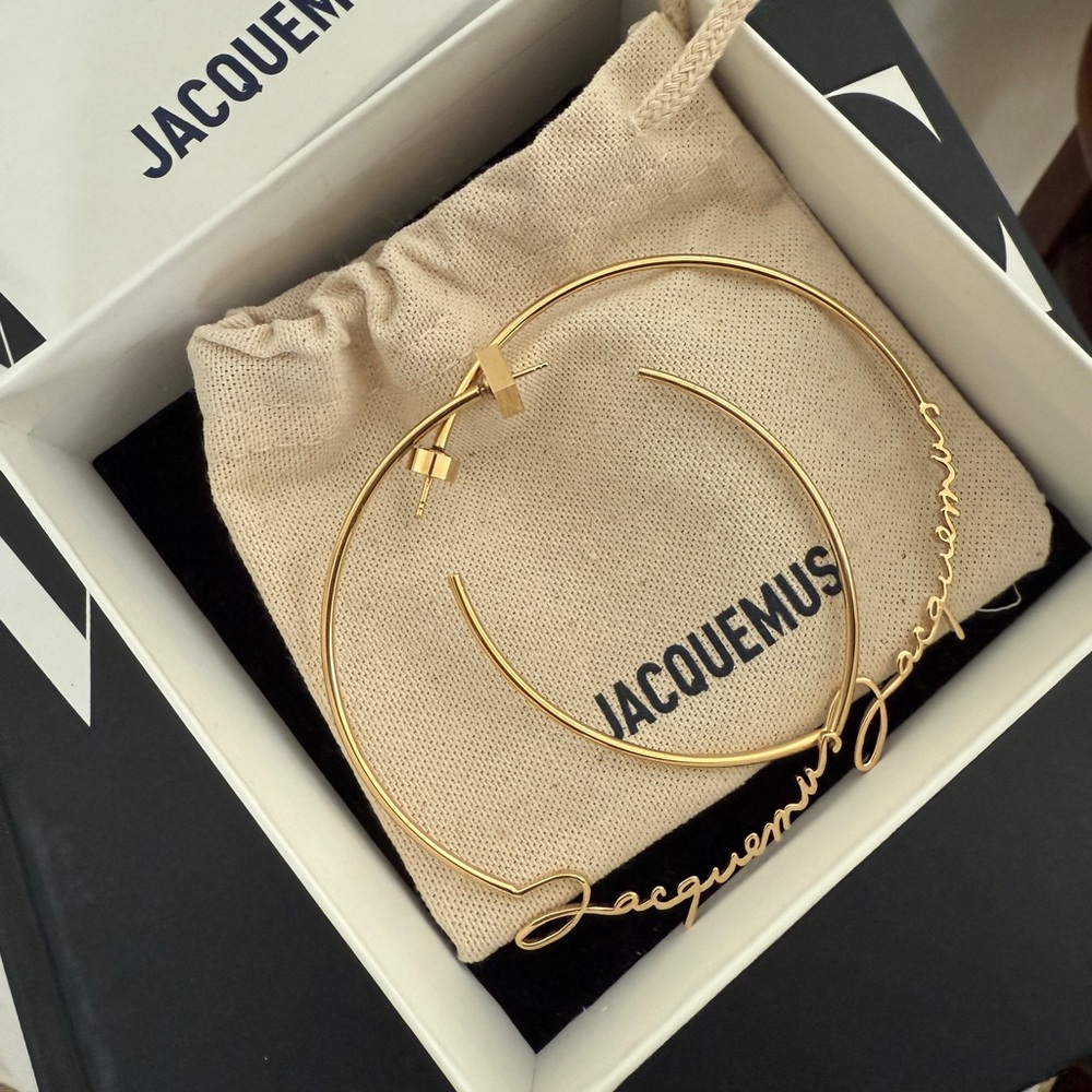 Jacquemus Signature Gold Hoop Earrings
